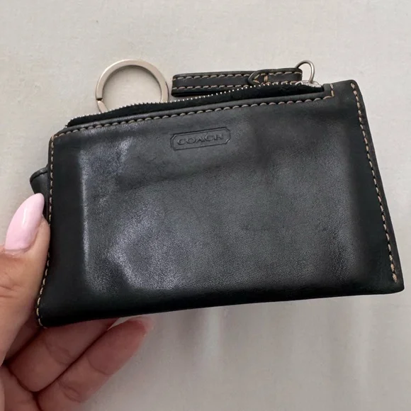 COACH Black Leather Coin Purse - Picture 6 of 6